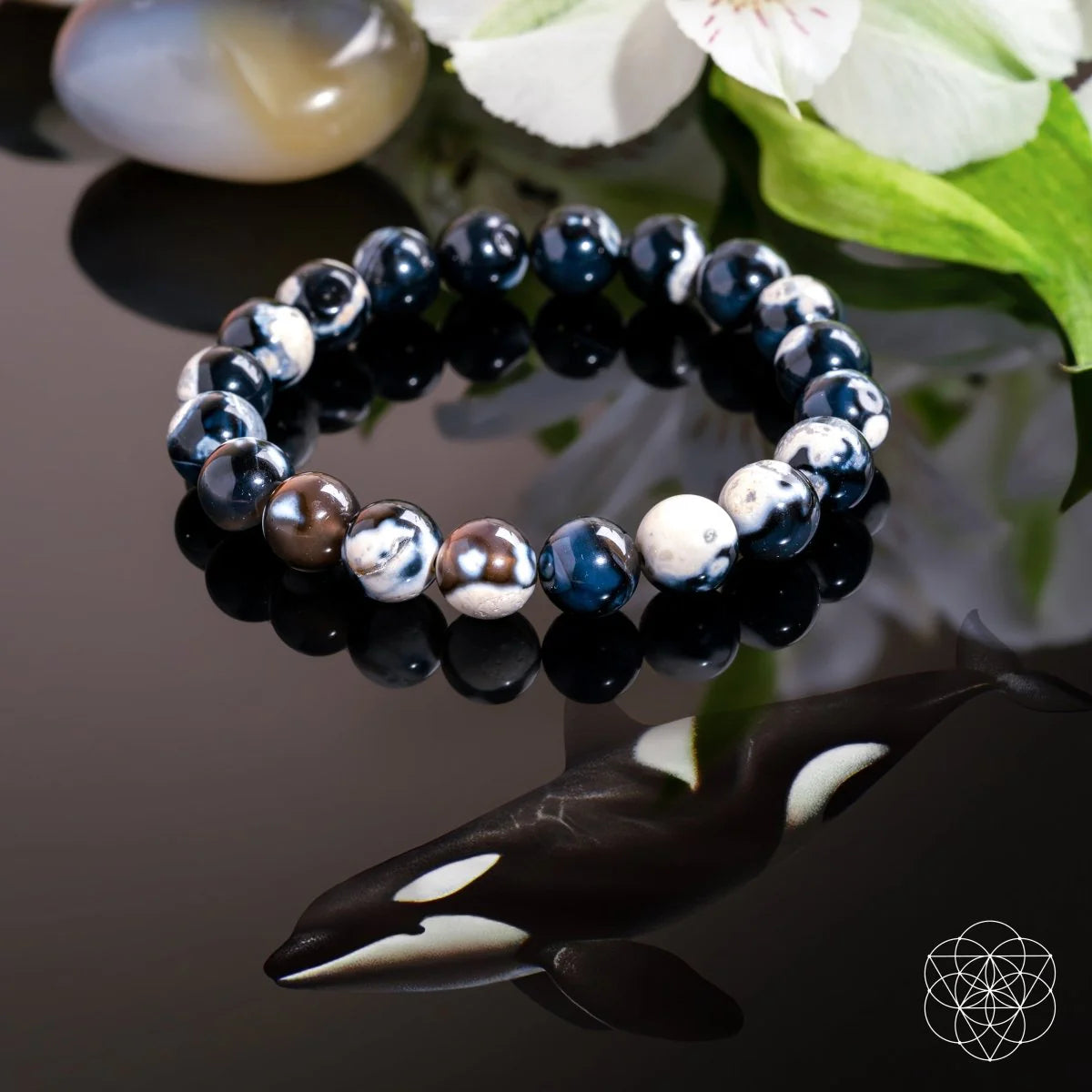 (Aqeeq) Exotic Orca Agate Bracelet